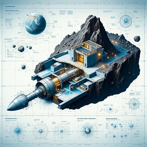 A Futuristic Space Station With A Large, Round Structure At Its Center