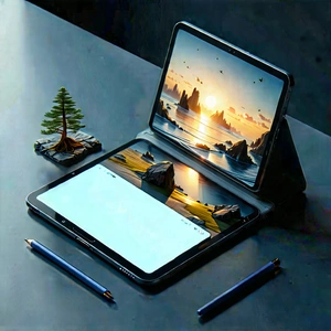 Tablet With Streaming Content With Laptop Computer