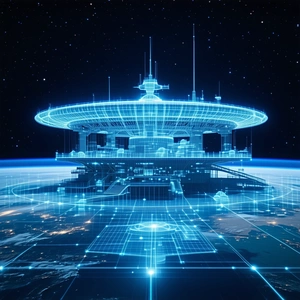 futuristic depiction space station