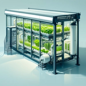 A Large, Modern Greenhouse Filled With Various Plants
