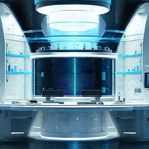 (futuristic:1.23) research laboratory