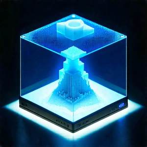 3d Printer With Holographic Projection With Blue White