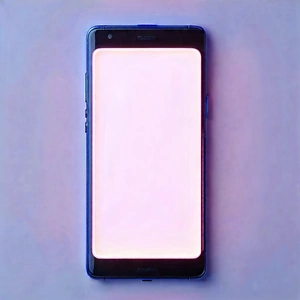 Tech Pastel Drawing: Smartphone With Glowing Screen With Cell Phone
