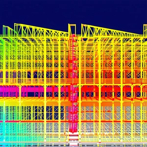 The Image Is A 3d Model Of A Building, Likely A Large Structure Such As A Skyscraper