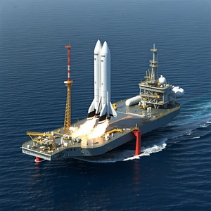 A Large Space Shuttle Is Being Transported On A Large Boat