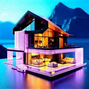 Futuristic Smart Home With Large, Modern