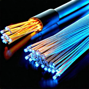 Close-up Of Fiber Optic Cables With Close-up Bunch