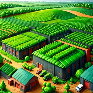 Agricultural Technology In Tech Office With Cartoon-like Image,