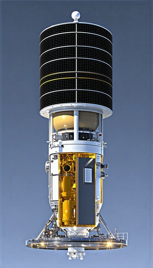A Large Satellite Dish With A Yellow And Black Color Scheme