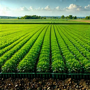 Agricultural Technology In Tech Office With Large Field