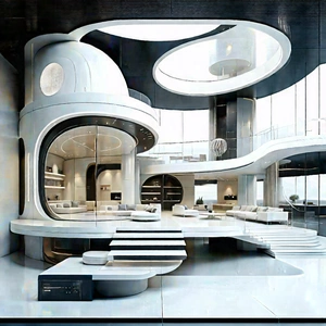 Futuristic Smart Home With Large, Modern