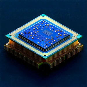 Microchip With (digital:1.46) Particles With Blue Square