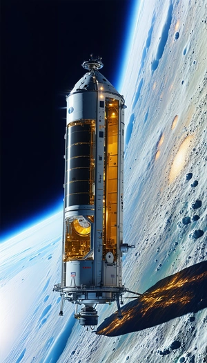 A Space Shuttle, Which Is A Large And Impressive Spacecraft, Sitting On A Rocky Surface