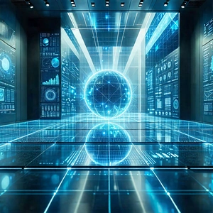 Tech Geometric Design: Educational Technology In Research Center With Image, There