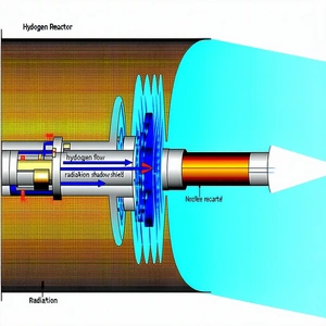 A Diagram Of A Nuclear Reactor, With A Blue Circle In The Center