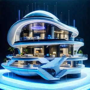 Tech 3d Render: Futuristic Smart Home With Large, Futuristic-looking