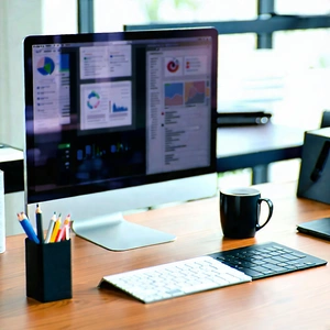 Business Stock Photography: Workplace with digital devices on desk