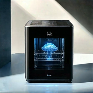 Innovative Smart Appliance (design:1.16) With Black Microwave