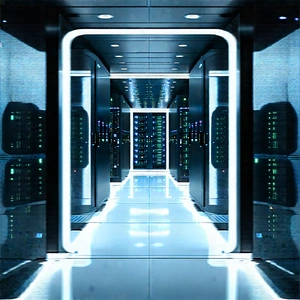 (futuristic:1.18) Server Room With Image, There