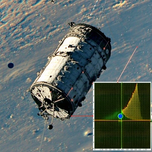 A Spacecraft Is Shown In A Graph, With A Blue Dot Representing The Spacecraft