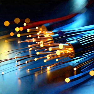 Close-up Of Fiber Optic Cables With Close-up Bunch