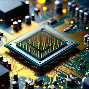 Close-up of microprocessor