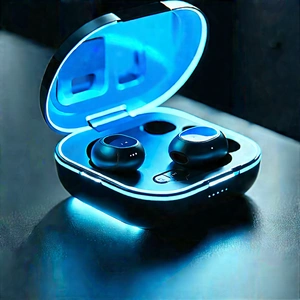 Wireless Earbuds With Glowing Screen With Small Black