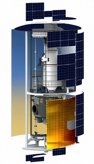 A Large Satellite Is Shown In A Close-up View