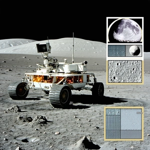 A White Rover Vehicle On The Moon's Surface