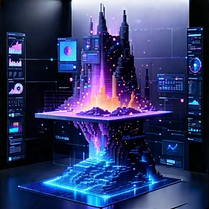 Big Data Visualization With Futuristic Cityscape