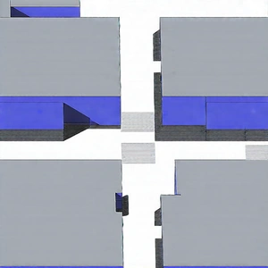 Urban Diagram Style: Aerial View Of Cultural District With Black White