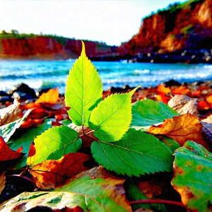 Nature Unreal Engine: Autumn Leaves In Coastal Environment With Leaf Planted
