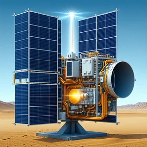 A Large, Futuristic Spacecraft With A Solar Panel On Its Side