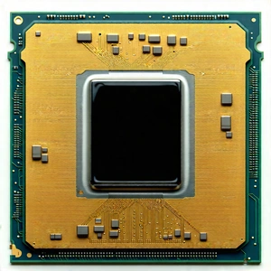 Tech 3D Render: Close-up of microprocessor