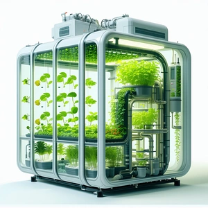 A Large, White, And Glass-walled Structure That Houses A Variety Of Plants