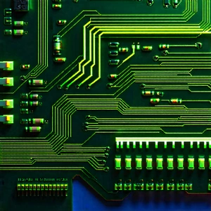 Tech Hdr Photography: Circuit board with neon accents