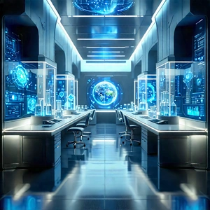 Futuristic research laboratory
