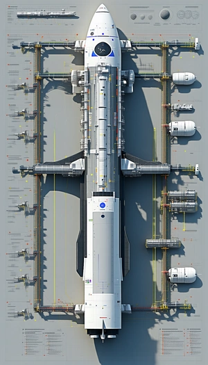 A Large White Space Shuttle Is Parked On A Runway, Surrounded By Several Other Space Shuttles