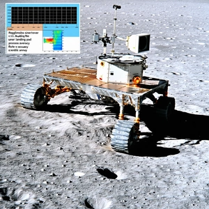 A Rover Vehicle On A Rocky Surface, Likely On The Moon