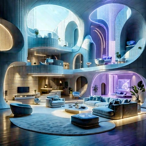 Futuristic Smart Home With Image, There
