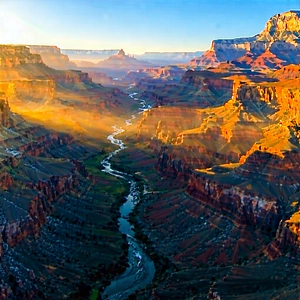 Nature Drone Photography: Canyon during sunset