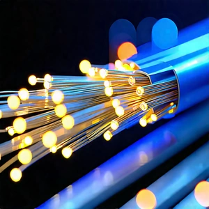 Close-up Of Fiber Optic Cables With Close-up Wire