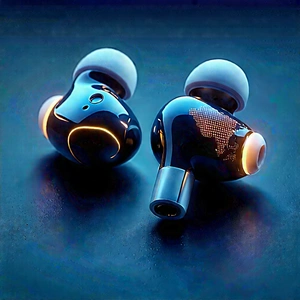 Wireless Earbuds With Glowing Screen With Blue Earphones,