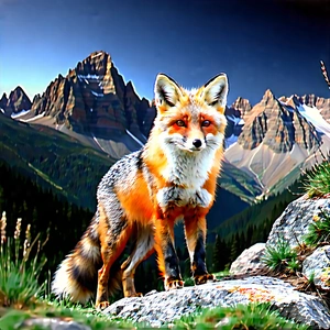 Nature Long Exposure Photography: Fox In Mountain Terrain With Standing Rocky