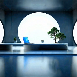 Futuristic Tech Startup Office With Room Large