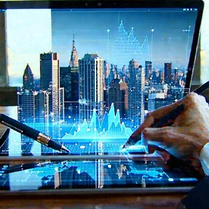 Business Matte Painting: Legal professional using digital tablet