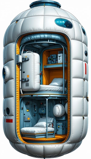 In The Image, There Is A Large White Spacecraft With A Hollow Interior