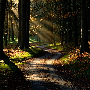 Nature Cinema 4d: Path Through Autumn Woodland With Serene Forest