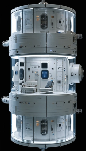 A Futuristic Space Station Is Shown In This Image
