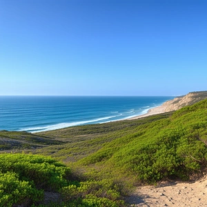 Nature Landscape Photography: Clear Sky Over Coastline With Beautiful Beach